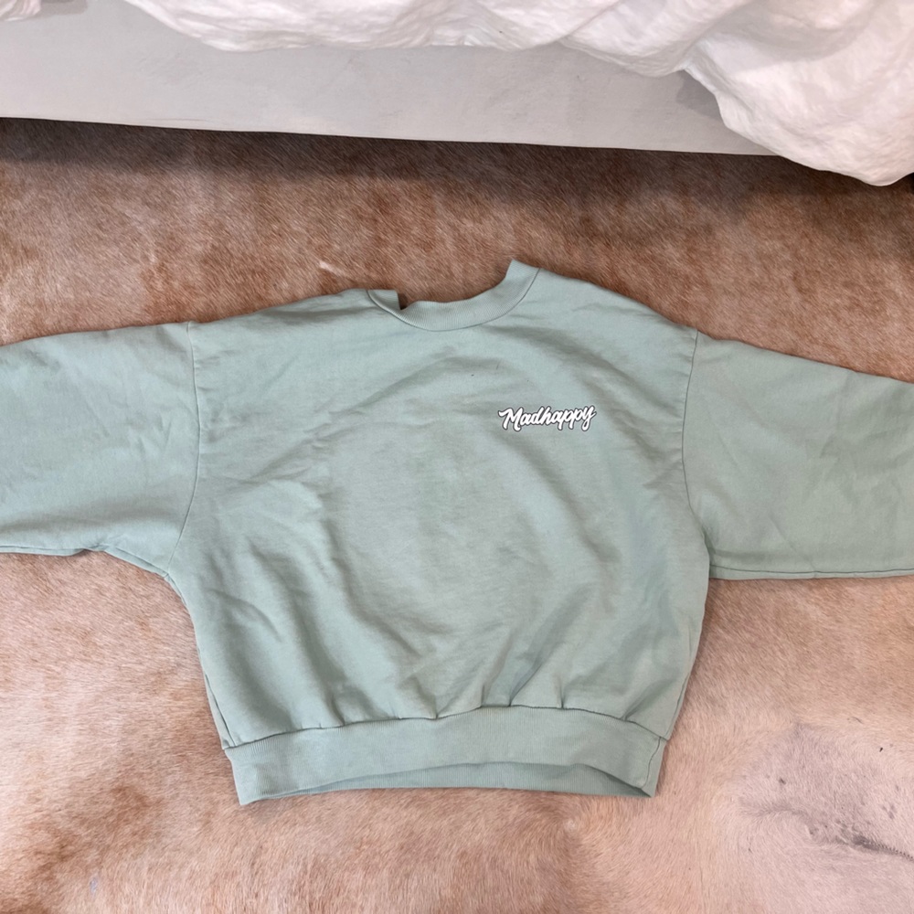 Mad happy teal crew neck size small